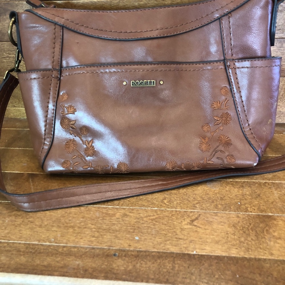 Rosetti Brown‎ Floral Detail Crossbody Purse (B) - Picture 8 of 8